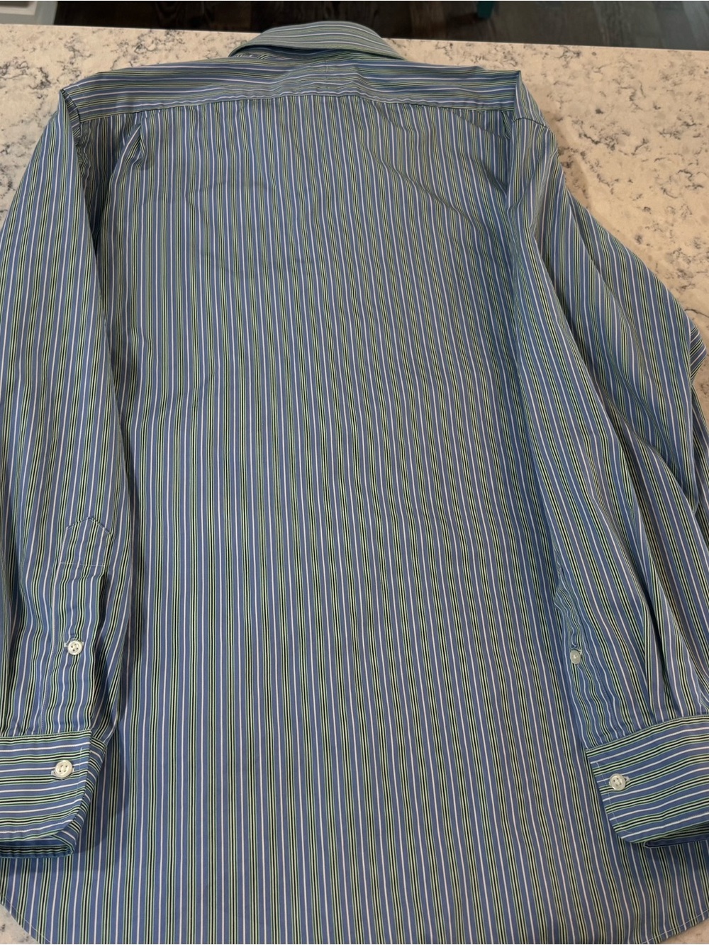 Polo Ralph Lauren‎ Striped Blue Green Yellow Long-Sleeve Dress Shirt  17 34/35 - Picture 4 of 4